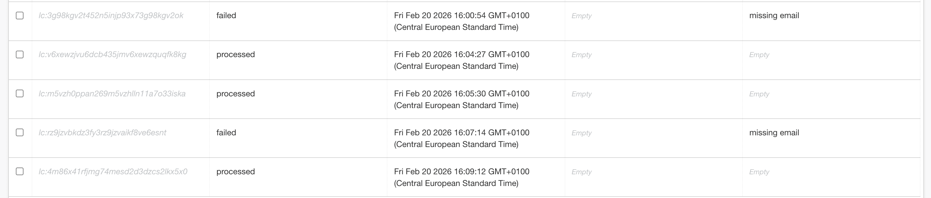 State log showing processed and failed paths for delayed and replayed records