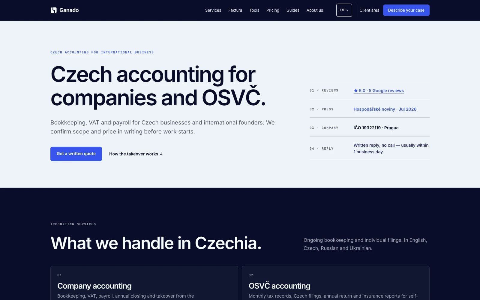Ganado public company website